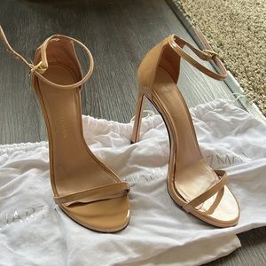 Stuart weitzman nudist sandal heels beige 115mm height